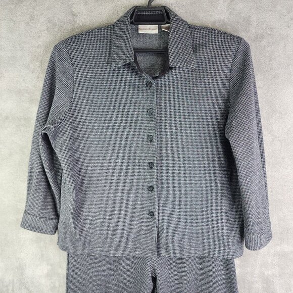 Womens Drapers & Damons Petites Jacket & Pants Set Houndstooth Button Down PXL - Picture 3 of 16